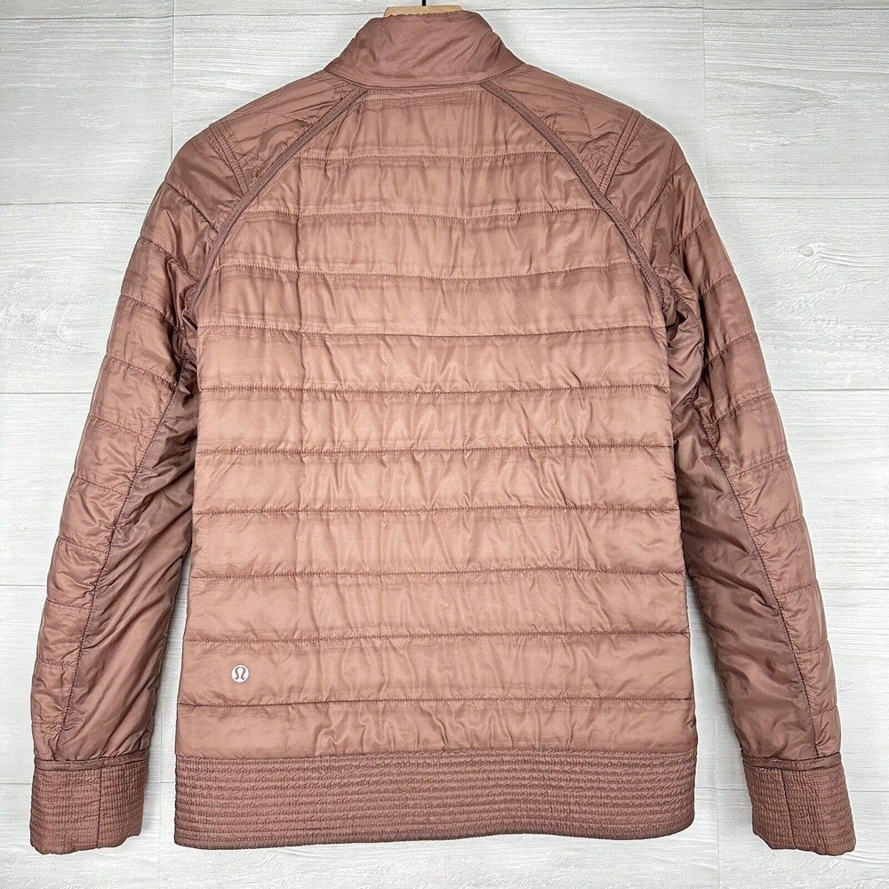 Lululemon The Bomb Bomber‎ Reversible Jacket Women Size 4 Bark Berry Rose Pink - Picture 5 of 16